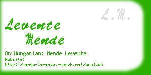 levente mende business card